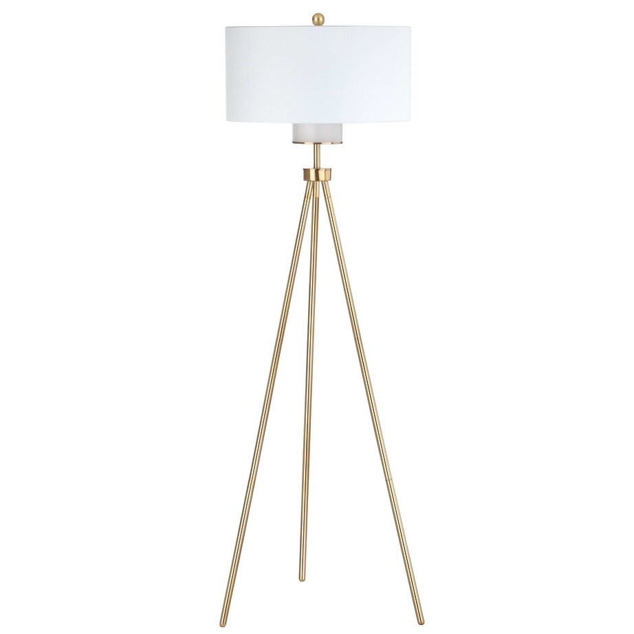 SAFAVIEH Lighting Evelyne 66-inch Tripod Led Floor Lamp - 25" x 25" x 66" - Brass/Gold - 25Wx25Dx66H