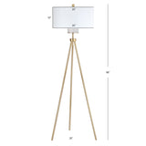 SAFAVIEH Lighting Evelyne 66-inch Tripod Led Floor Lamp - 25" x 25" x 66" - Brass/Gold - 25Wx25Dx66H