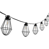 SAFAVIEH Lighting Eyþora 10 Ft LED Outdoor String Lights - Black - 120Wx3Dx5H