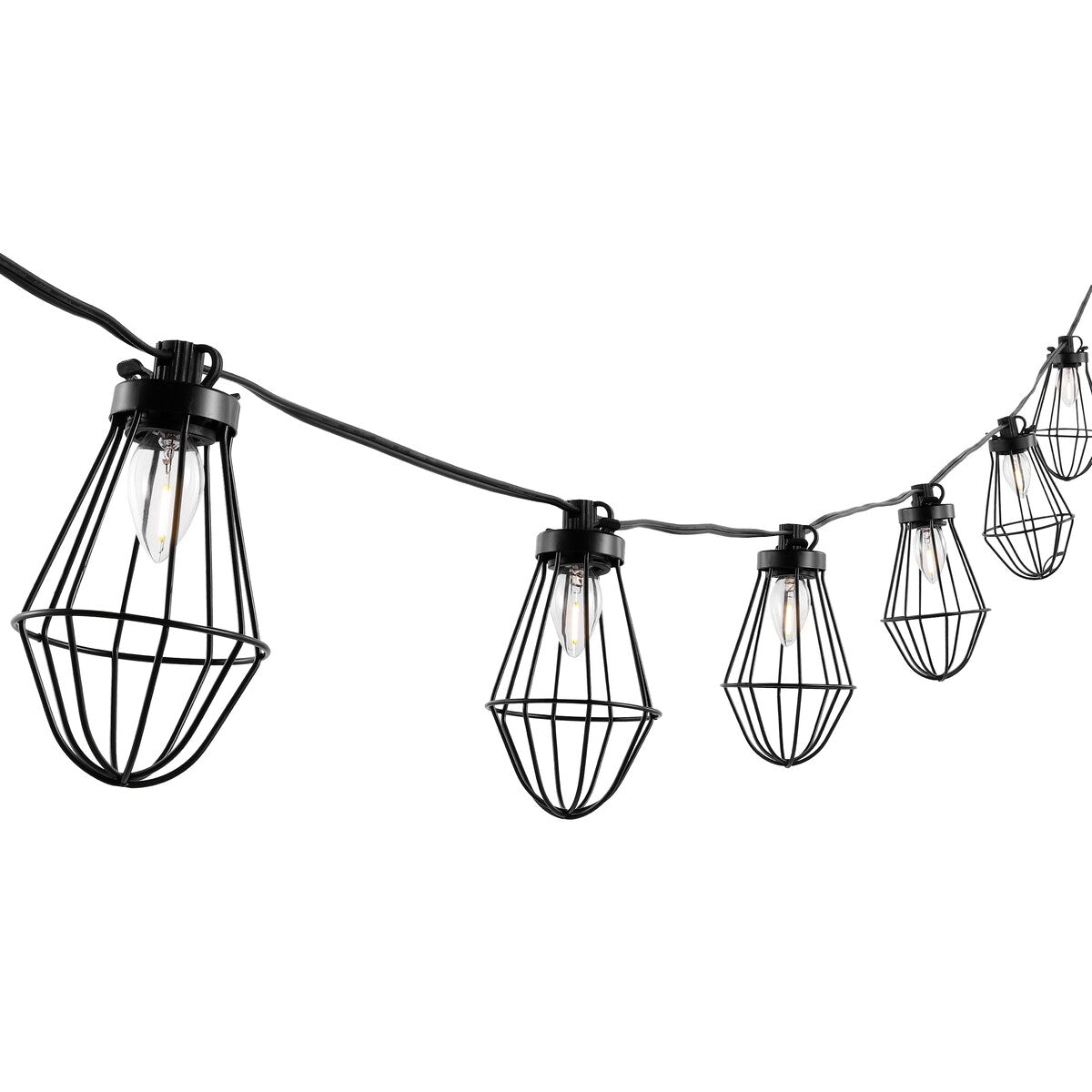 SAFAVIEH Lighting Eyþora 10 Ft LED Outdoor String Lights - Black - 120Wx3Dx5H