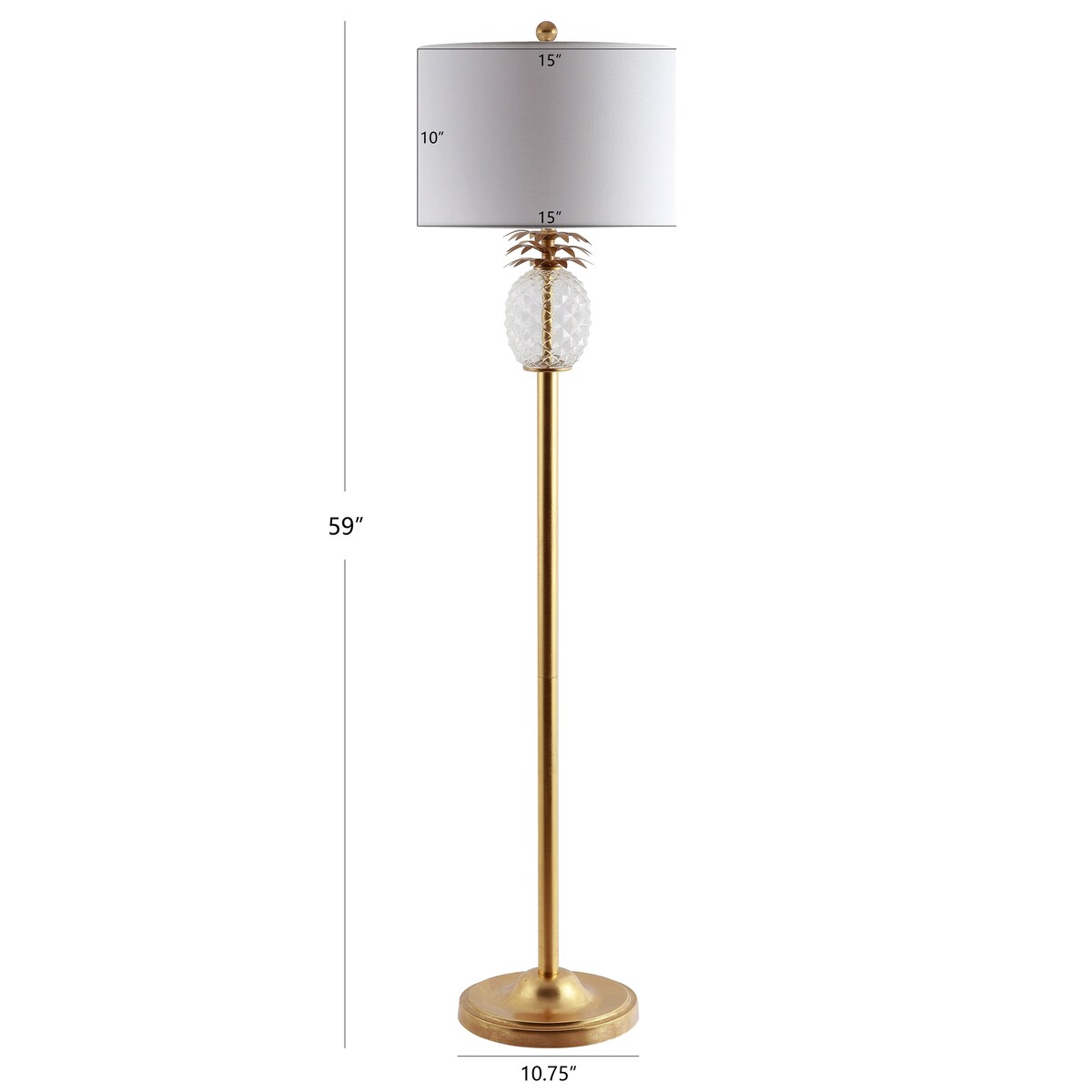 SAFAVIEH Lighting Feike Pineapple 59-inch Led Floor Lamp - 15" W x 15" L x 59" H - Gold Leaf/Clear - 15Wx15Dx59H