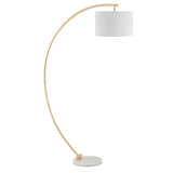 SAFAVIEH Lighting Fieke 70-inch Floor Lamp - 38" W x 14" D x 70" H - Gold/White - 38Wx14Dx70H