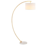 SAFAVIEH Lighting Fieke 70-inch Floor Lamp - 38" W x 14" D x 70" H - Gold/White - 38Wx14Dx70H