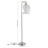 SAFAVIEH Lighting Floretta 61.5-inch Iron Floor Lamp - 17" x 11" x 61.5" - Nickel - 17Wx11Dx62H