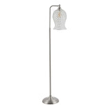 SAFAVIEH Lighting Floretta 61.5-inch Iron Floor Lamp - 17" x 11" x 61.5" - Nickel - 17Wx11Dx62H