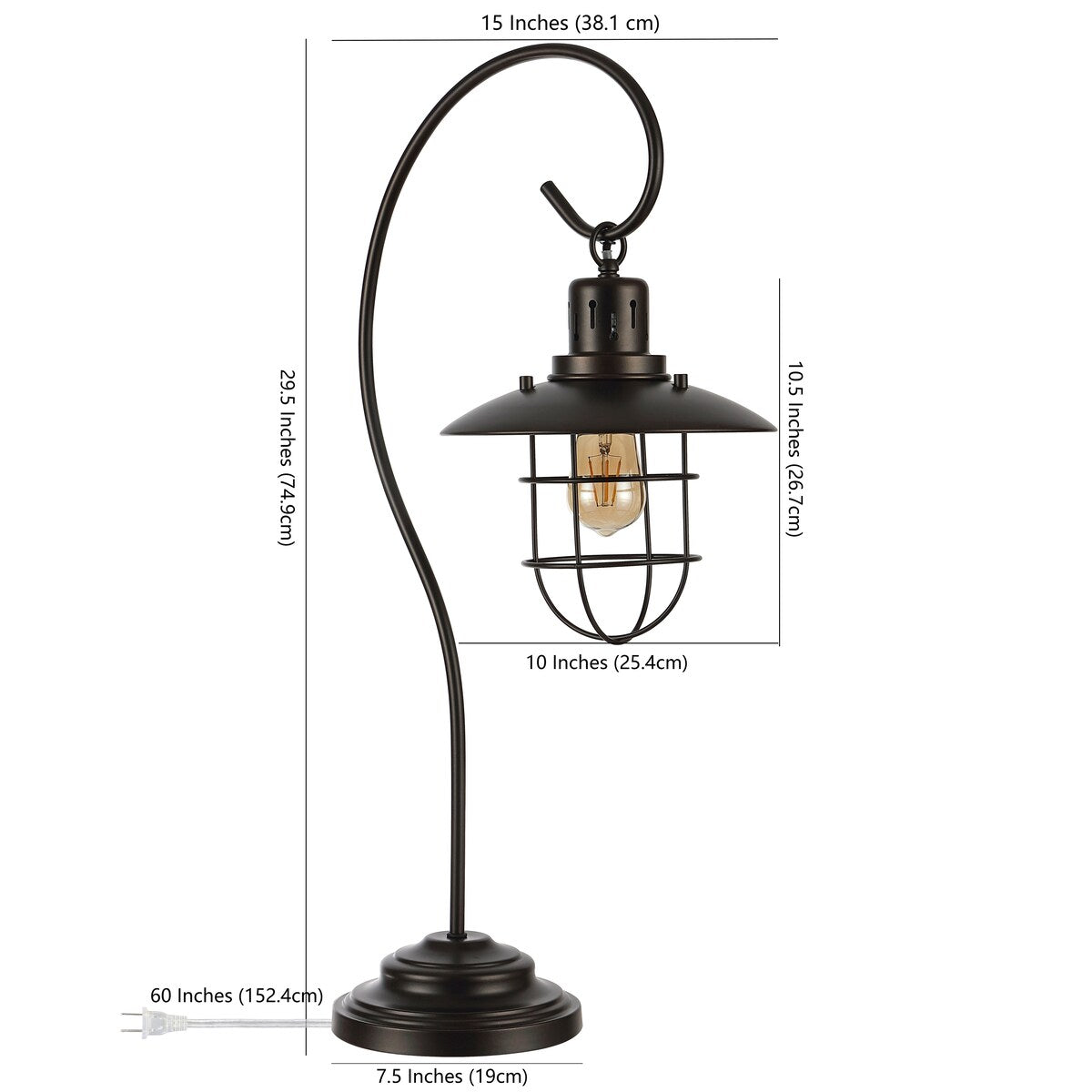 SAFAVIEH Lighting Fulvia 29.5-inch Iron Table Lamp - 15" x 7.5" x 29.5" - 15Wx8Dx30H