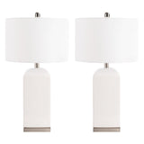 SAFAVIEH Lighting Gajana 27-inch Ceramic LED Table Lamp (Set of 2) - 15.5" x 15.5" x 27" - 16Wx16Dx27H