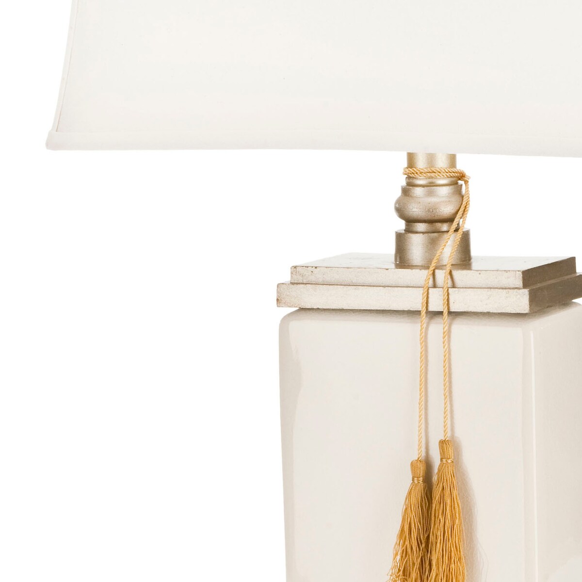 SAFAVIEH Lighting Ganna 30-inch Cream/Gold Tassel Table Lamp - 16.5"x9"x32" - 17Wx9Dx32H