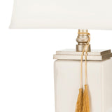 SAFAVIEH Lighting Ganna 30-inch Cream/Gold Tassel Table Lamp - 16.5"x9"x32" - 17Wx9Dx32H