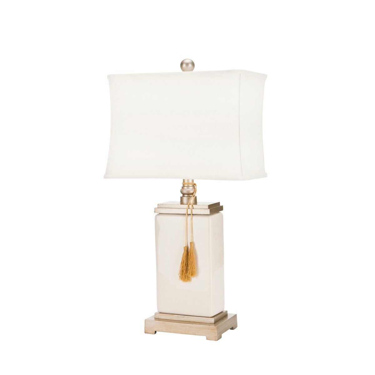 SAFAVIEH Lighting Ganna 30-inch Cream/Gold Tassel Table Lamp - 16.5"x9"x32" - 17Wx9Dx32H