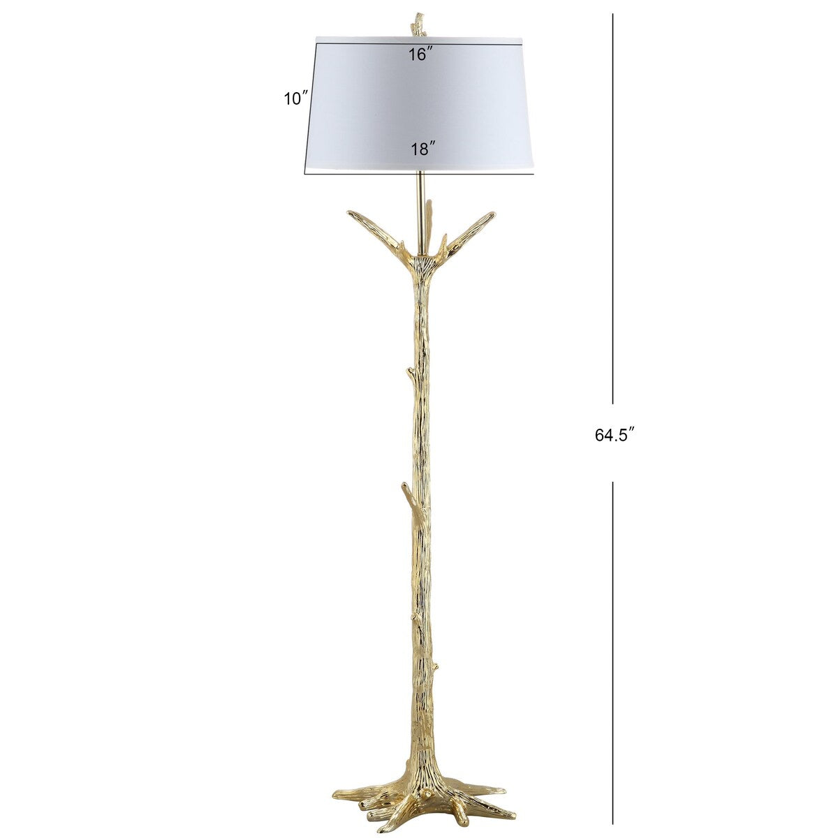 SAFAVIEH Lighting Gerrianne 65-inch Gold Led Floor Lamp - 18" x 18" x 64.5" - 18Wx18Dx65H