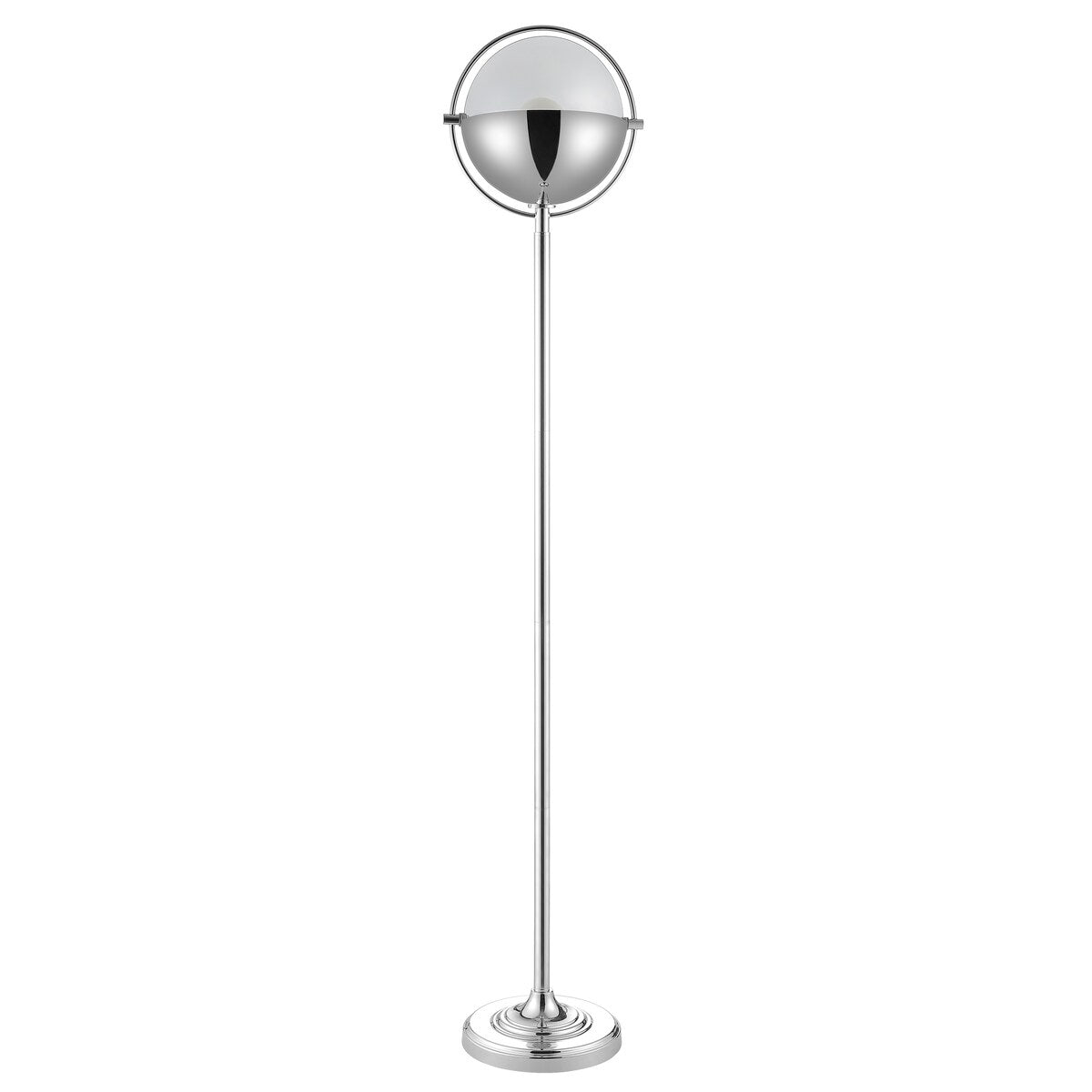 SAFAVIEH Lighting Gilda Orb 63-inch Led Floor Lamp - 12" W x 12" L x 63" H - Chrome - 12Wx12Dx63H