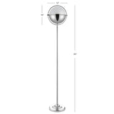 SAFAVIEH Lighting Gilda Orb 63-inch Led Floor Lamp - 12" W x 12" L x 63" H - Chrome - 12Wx12Dx63H