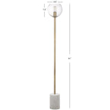 SAFAVIEH Lighting Gilian 61-inch Gold Edison Bulb Floor Lamp - 8.5" x 8.5" x 61" - White/Brass Gold - 9Wx9Dx61H