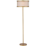 SAFAVIEH Lighting Gillian 58-inch Mesh Gold 2-Light Floor Lamp - 16"x16"x58.25" - Antique Gold - 16Wx16Dx58H