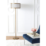 SAFAVIEH Lighting Gillian 58-inch Mesh Gold 2-Light Floor Lamp - 16"x16"x58.25" - Antique Gold - 16Wx16Dx58H