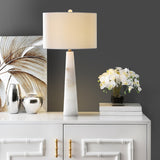 SAFAVIEH Lighting Giorgiana 30-inch Alabaster LED Table Lamp - 15"x15"x30" - 15Wx15Dx30H