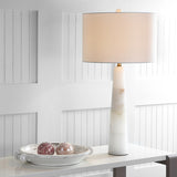 SAFAVIEH Lighting Giorgiana 30-inch Alabaster LED Table Lamp - 15"x15"x30" - 15Wx15Dx30H