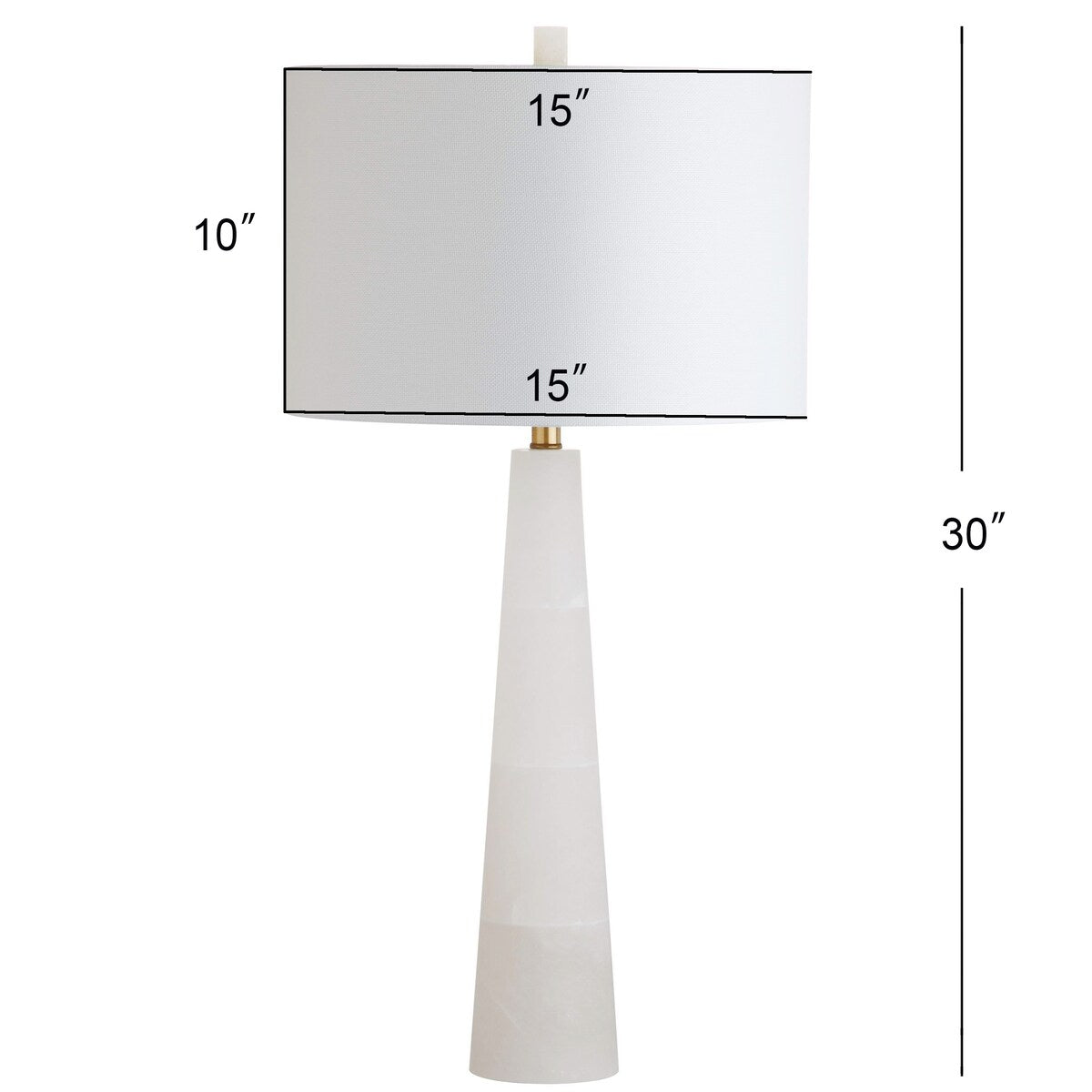 SAFAVIEH Lighting Giorgiana 30-inch Alabaster LED Table Lamp - 15"x15"x30" - 15Wx15Dx30H