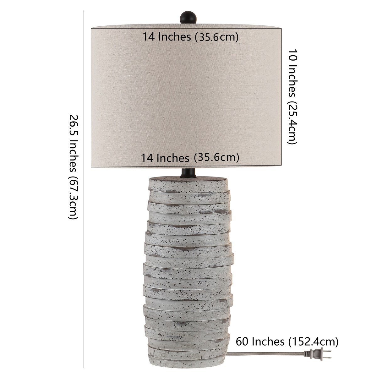 SAFAVIEH Lighting Giseltraud 27-Ich LED Table Lamp - 14" W x 14" L x 26.5" H - 14Wx14Dx27H