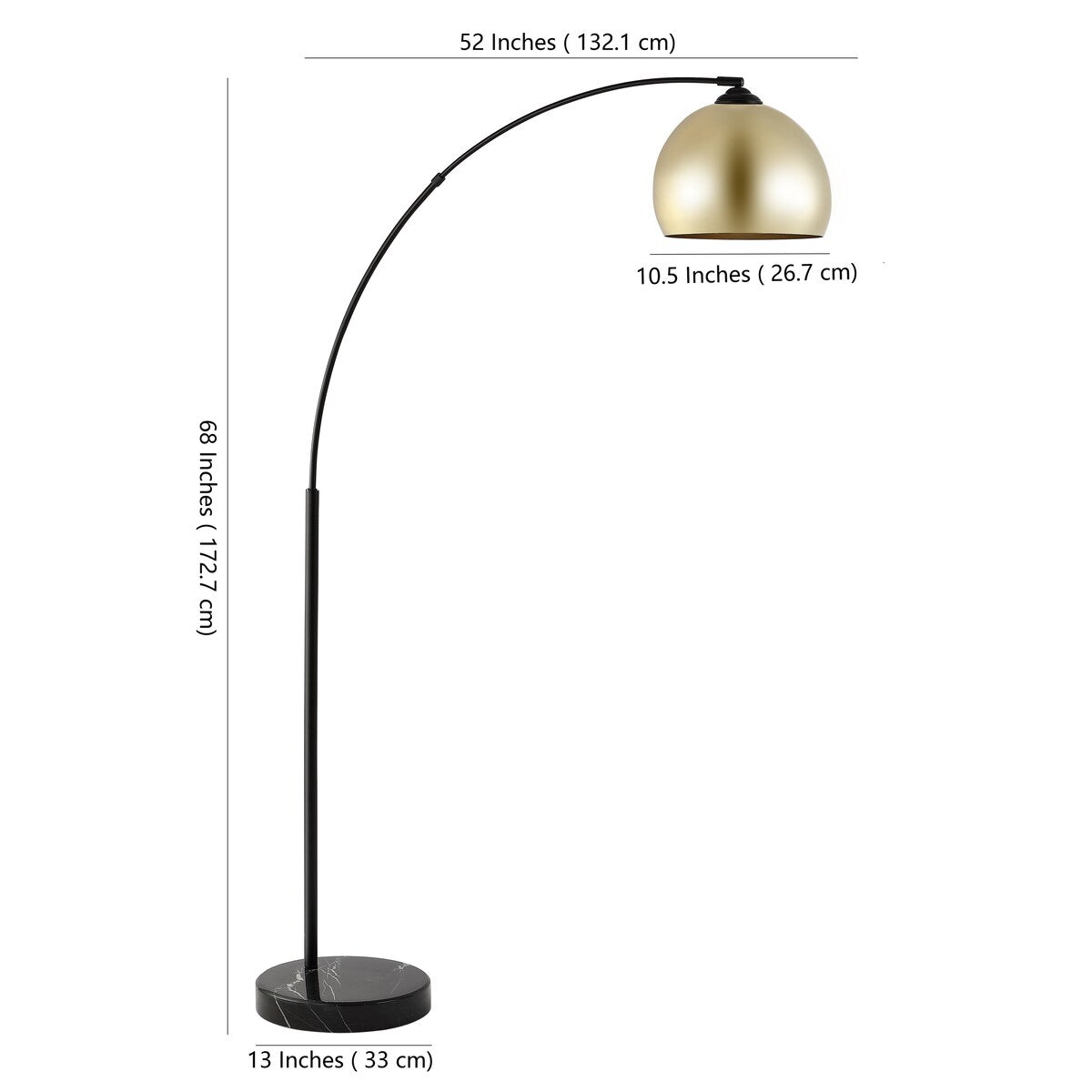 SAFAVIEH Lighting Gladyce 70-inch Floor Lamp - 41" x 12.6" x 70" - Gold/Black - 41Wx13Dx70H