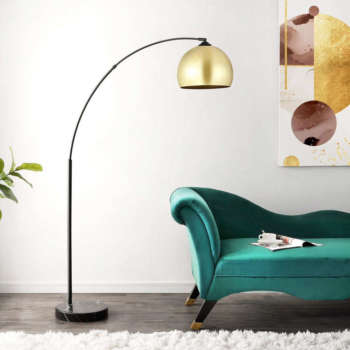 SAFAVIEH Lighting Gladyce 70-inch Floor Lamp - 41" x 12.6" x 70" - Gold/Black - 41Wx13Dx70H