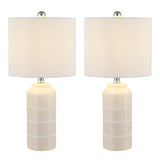 SAFAVIEH Lighting Golnaz 21-inch Ceramic LED Table Lamp (Set of 2) - 10" W x 10" L x 21" H - 10Wx10Dx21H