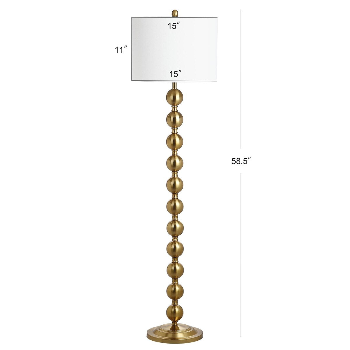 SAFAVIEH Lighting Goretti 59-inch Stacked Ball Nickel Floor Lamp - 15"x15"x58.5" - 15Wx15Dx59H