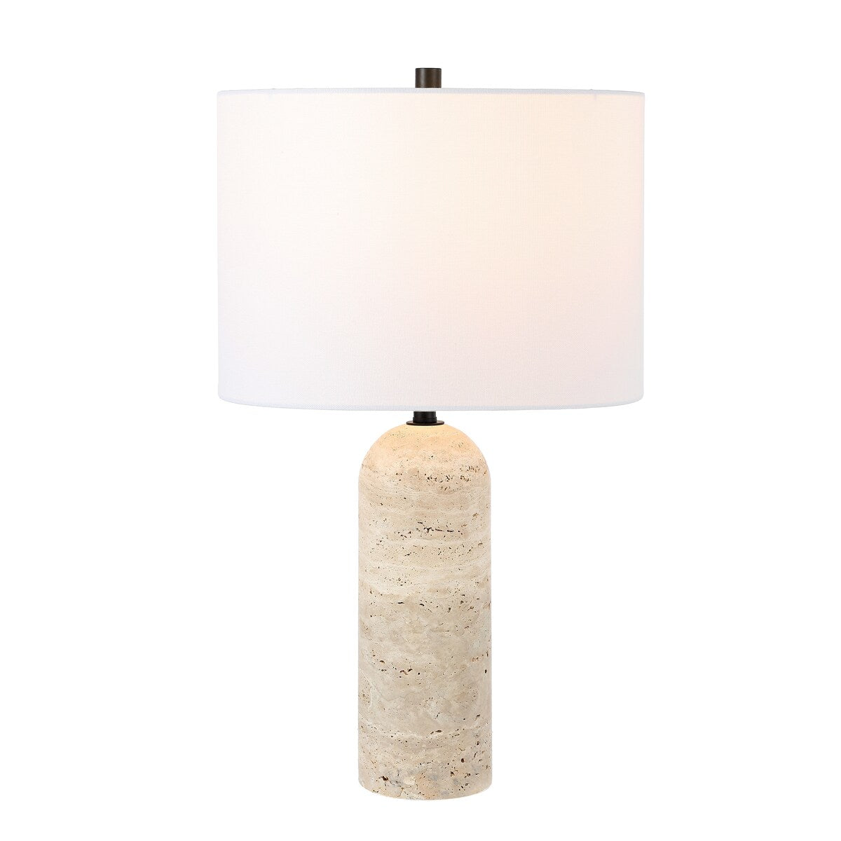 SAFAVIEH Lighting Grainne Travertine 24-inch Table Lamp (LED Bulb Included) - 14 In. W x 14 x In. D 24 In. H - 14Wx14Dx24H