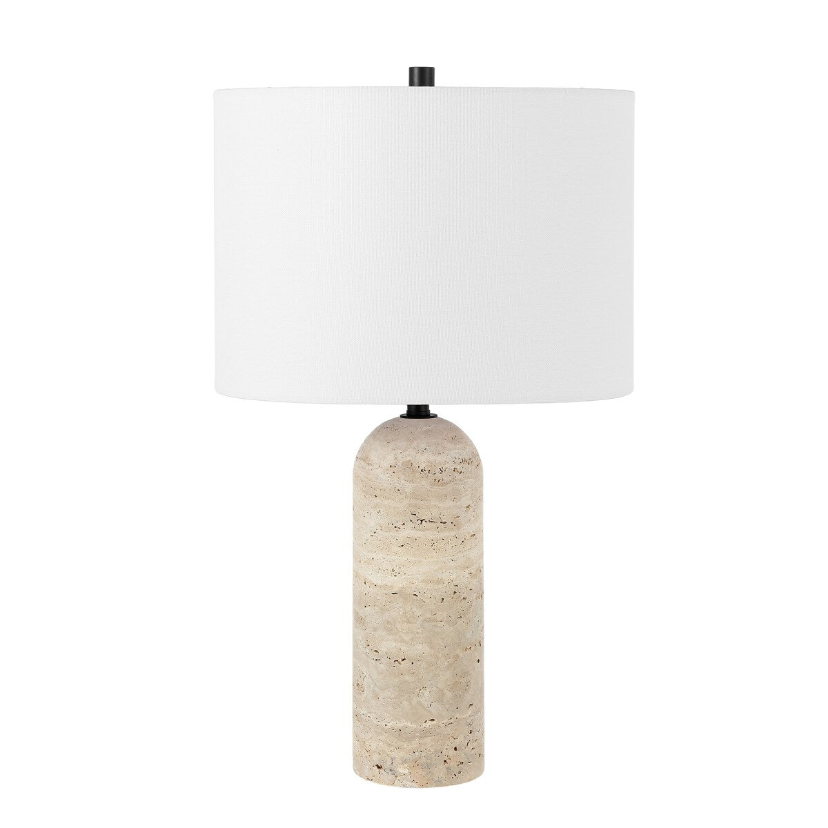 SAFAVIEH Lighting Grainne Travertine 24-inch Table Lamp (LED Bulb Included) - 14 In. W x 14 x In. D 24 In. H - 14Wx14Dx24H