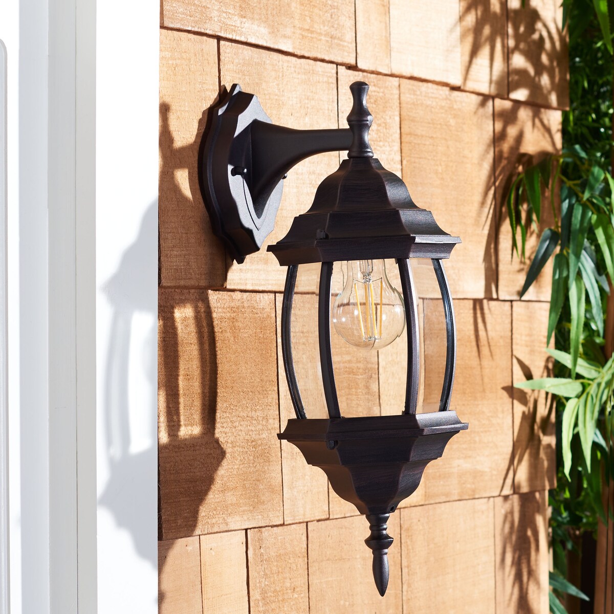 SAFAVIEH Lighting Grazia 7-inch Outdoor Wall Sconce [SET of 2] - 7Wx17Dx8H