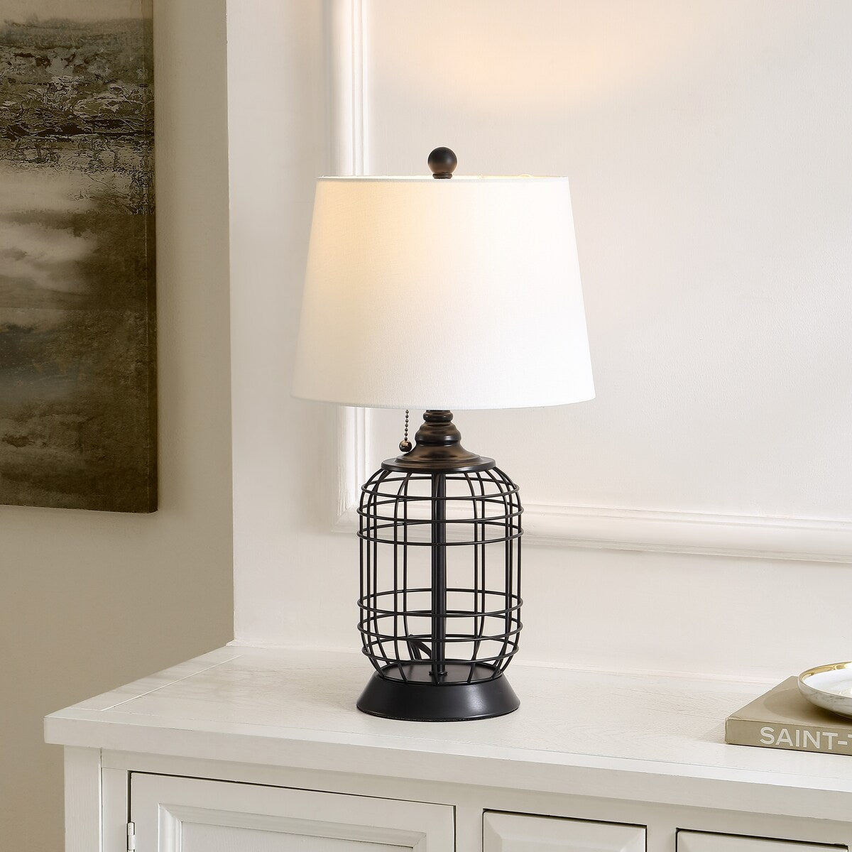 SAFAVIEH Lighting Greg 21" Shabby Chic Table Lamp - 11" W x 11" D x 20" H - 11Wx11Dx20H