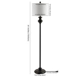 SAFAVIEH Lighting Gulsun 61-inch Antique Black Led Floor Lamp - 14" W x 14" L x 61" H - Antique Black - 14Wx14Dx61H