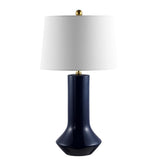 SAFAVIEH Lighting Gurcu Navy Blue 28-inch Ceramic LED Table Lamp - 15" W x 15" L x 28" H - 15Wx15Dx28H