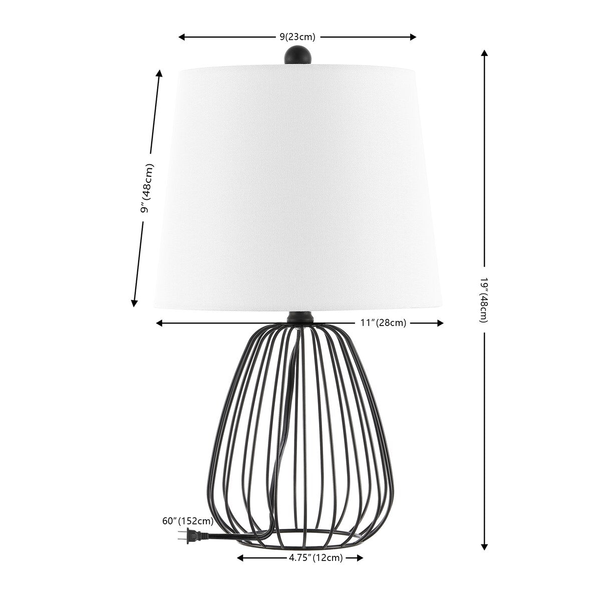 SAFAVIEH Lighting Gyorgy 19 Inch Table Lamp - 11" x 11" x 19" - 11Wx11Dx19H