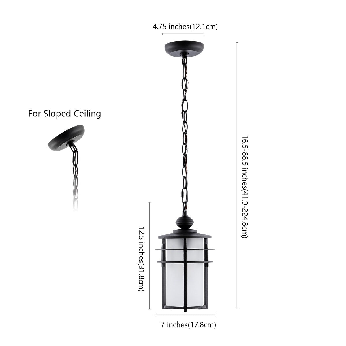 SAFAVIEH Lighting Hajo Outdoor Pendant - 7" W x 7" D x 17-89" H - 7Wx7Dx89H