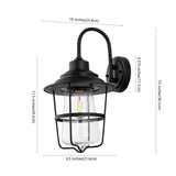 SAFAVIEH Lighting Hallveig Outdoor Wall Sconce - 10" W x 9" D x 15" H - 10Wx9Dx15H