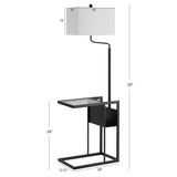 SAFAVIEH Lighting Hansina Janson Table 59-inch Led Floor Lamp - 20" W x 12.8" L x 59" H - Matte Black - 20Wx13Dx59H