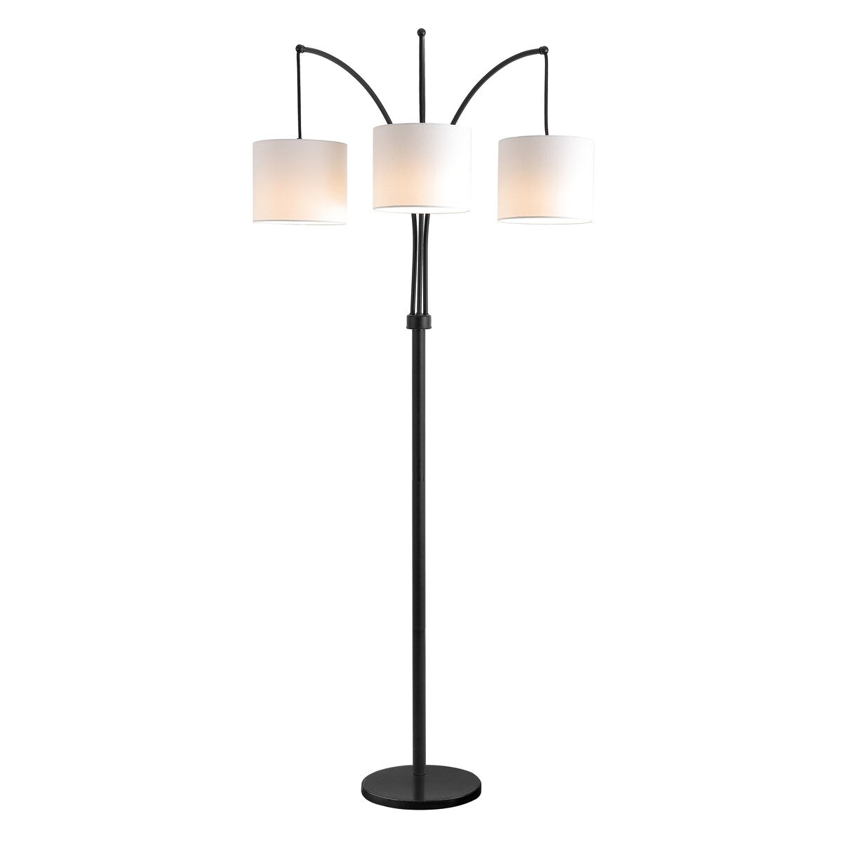 SAFAVIEH Lighting Herminia 81-inch Led 3-Light Floor Lamp - 53" W x 28" L x 80.5" H - Black - 53Wx28Dx81H