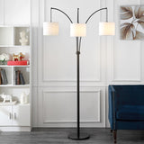 SAFAVIEH Lighting Herminia 81-inch Led 3-Light Floor Lamp - 53" W x 28" L x 80.5" H - Black - 53Wx28Dx81H