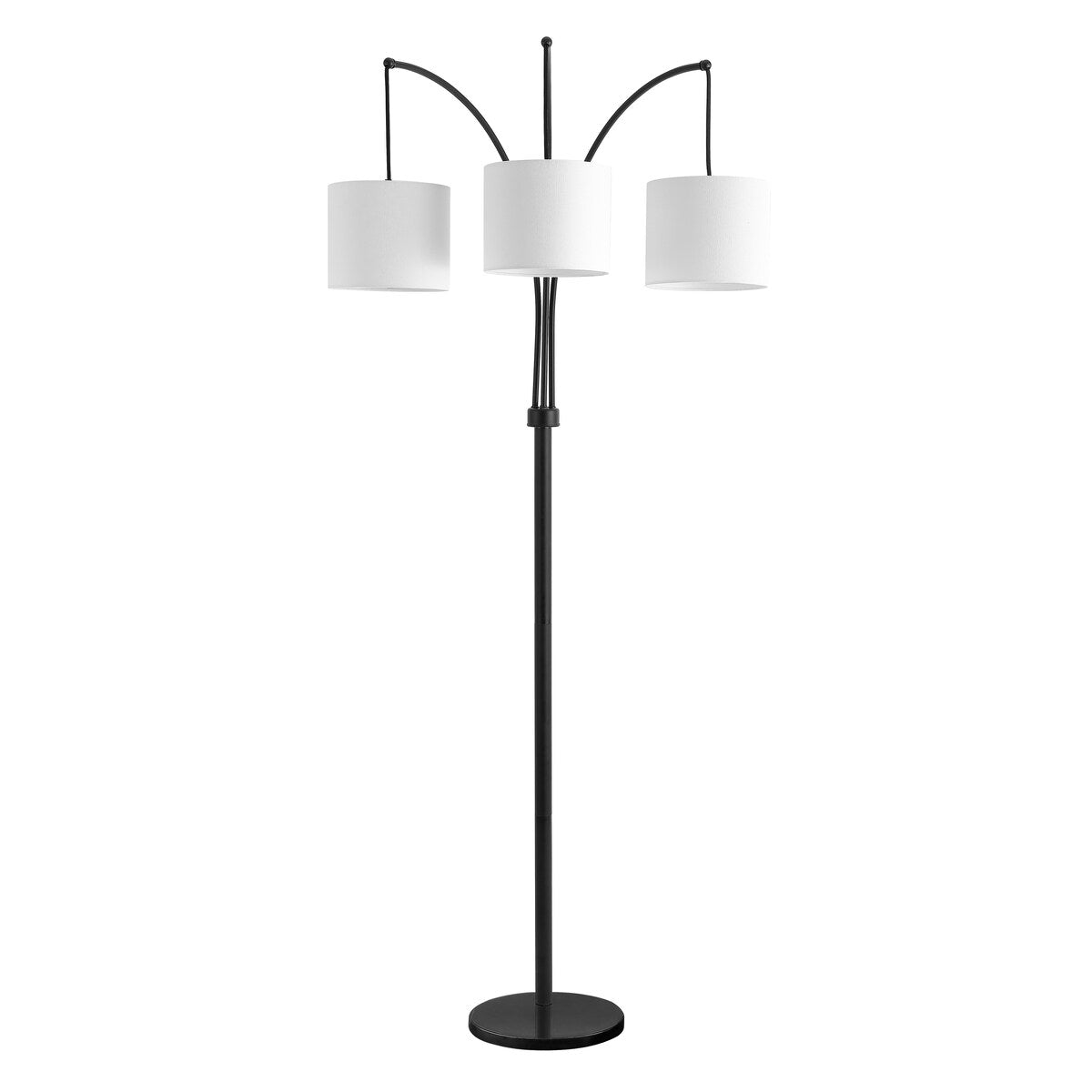 SAFAVIEH Lighting Herminia 81-inch Led 3-Light Floor Lamp - 53" W x 28" L x 80.5" H - Black - 53Wx28Dx81H