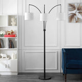 SAFAVIEH Lighting Herminia 81-inch Led 3-Light Floor Lamp - 53" W x 28" L x 80.5" H - Black - 53Wx28Dx81H