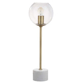 SAFAVIEH Lighting Hinrika 22-inch Edison Bulb Brass LED Table Lamp - 7"x7"x22.25" - 7Wx7Dx22H