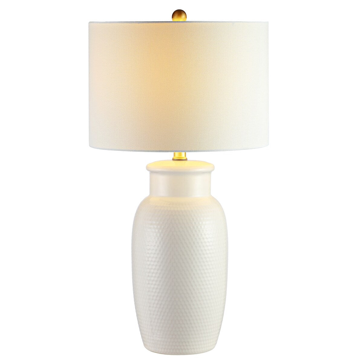 SAFAVIEH Lighting Houkje 27-inch Ivory Ceramic LED Table Lamp - 15" W x 15" L x 27.5" H - 15Wx15Dx28H