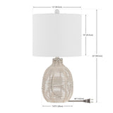 SAFAVIEH Lighting Hristinka Tropical Coastal Boho Rattan 23-inch Table Lamp - 12 In. W x 12 In. D x 23 In. H - 12Wx12Dx23H