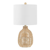 SAFAVIEH Lighting Hristinka Tropical Coastal Boho Rattan 23-inch Table Lamp - 12 In. W x 12 In. D x 23 In. H - 12Wx12Dx23H