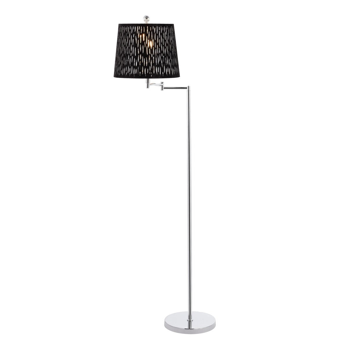 SAFAVIEH Lighting Hubertina 60-inch Floor Lamp - 12" W x 12" D x 60" H - Chrome - 12Wx12Dx60H