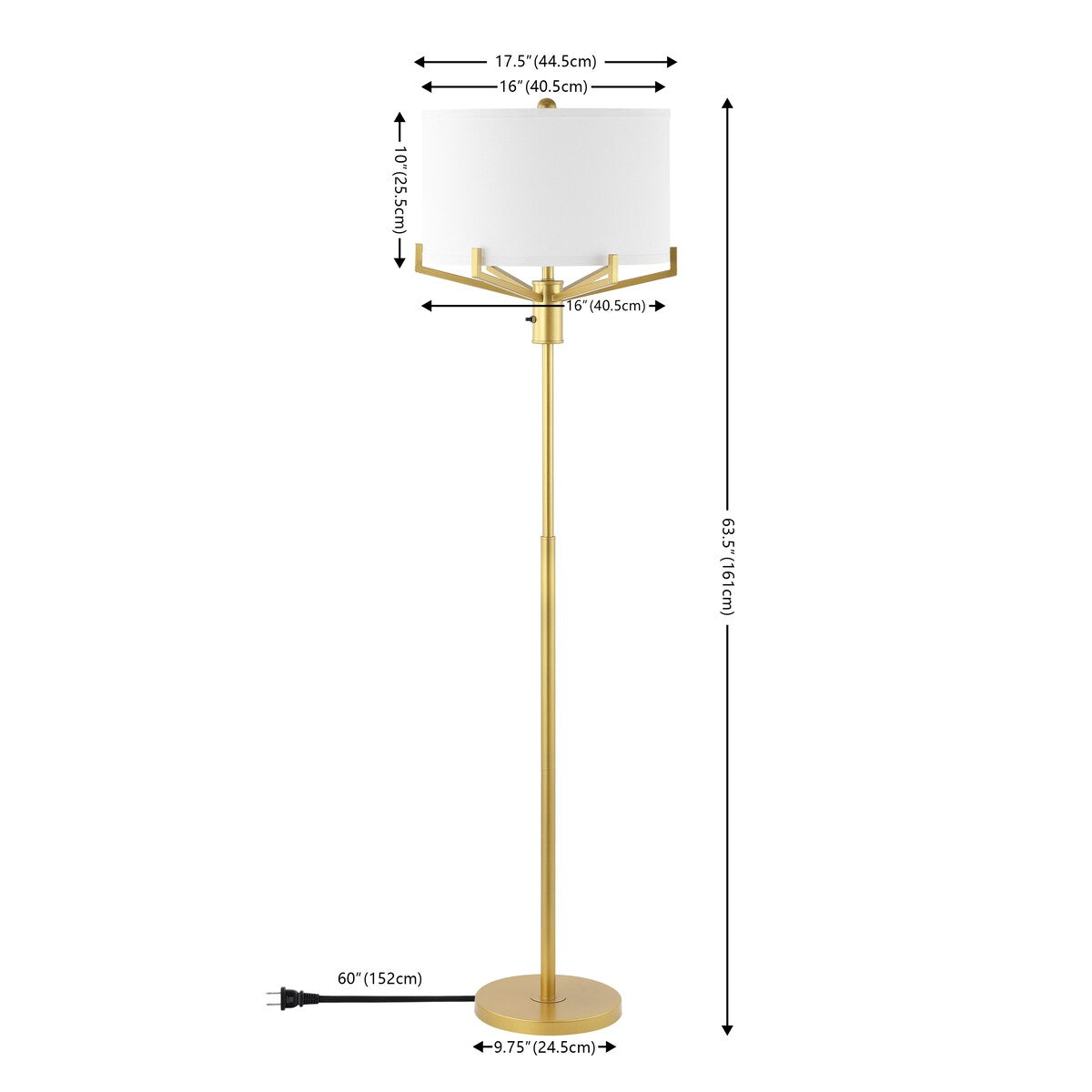 SAFAVIEH Lighting Ibtisam 64" Traditional Floor Lamp