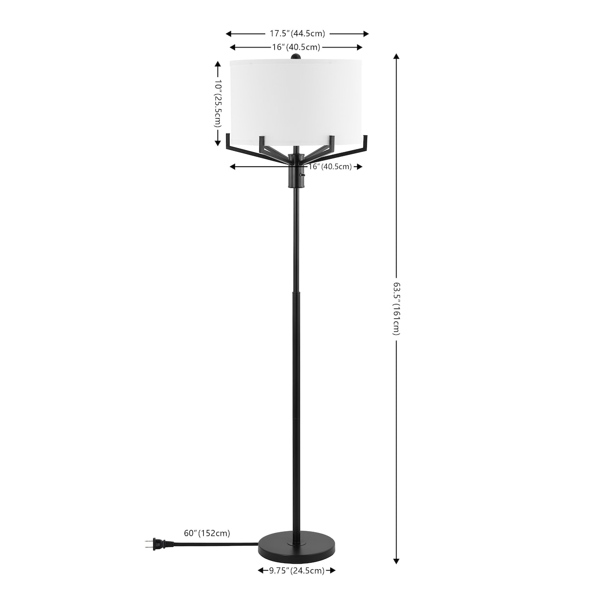 SAFAVIEH Lighting Ibtisam 64" Traditional Floor Lamp