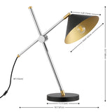 SAFAVIEH Lighting Ieteke 24" Modern & Contemporary Table Lamp - 19" W x 9" D x 24" H - 19Wx9Dx24H